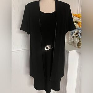Gorgeous Black Dress W/ Attached Duster.